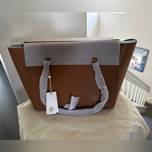 *NWT* TORY BURCH | Parker Large Tote | Cardamom/Royal Navy - Picture 6 of 14